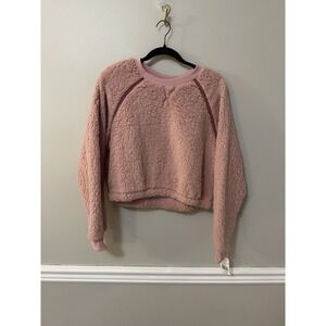 Madden Girl Sherpa‎ Crew Neck Dusty Pink Sweatshirt Size XL